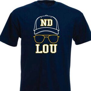 Vintage Lou Holtz ND Football Fan Navy Cotton T-shirt